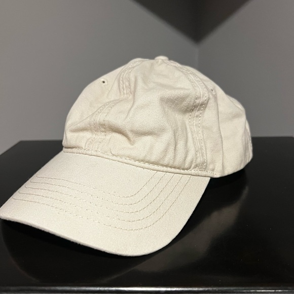 Accessories - Cream Unstructured Baseball Cap